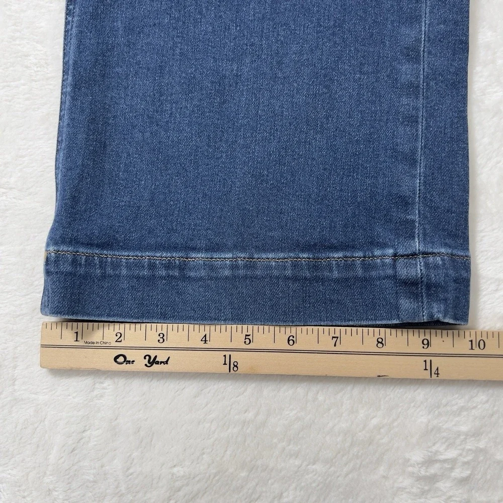 J. Crew High Rise Trouser Jeans Women Sz 28 Blue Wide‎ Leg Stretch